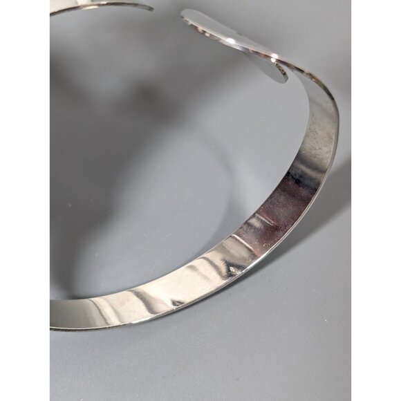 Silver Tone Cat Bypass Wrap Statement Cuff Bracelet Bold 8.5 inch - Picture 6 of 9